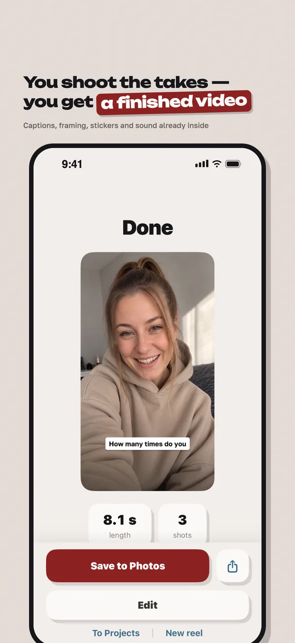 A finished video with captions